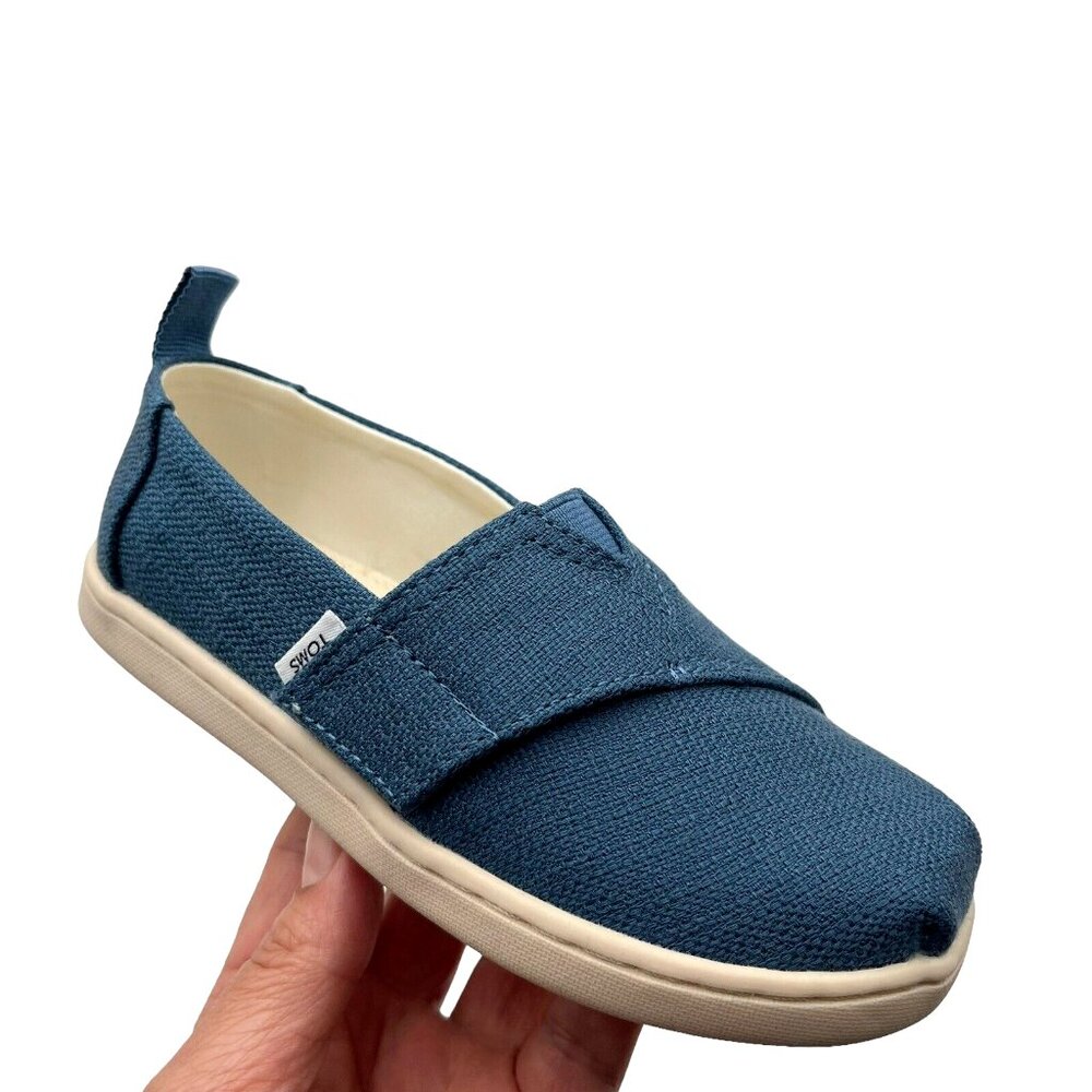 Toms Toddler Girls Alpargata Slip-on Shoes Size 10 Ocean Blue Lightweight& Comfy
